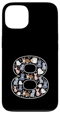 8th Birthday 8 Year Old Cats Boys Girls Feline Kitten Case for iPhone 13