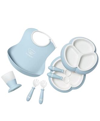 BabyBjörn Ensemble repas, 8 pièces, Bleu pastel