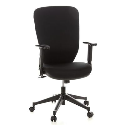 hjh OFFICE 653630 Silla de Oficina Traffic 30 Tela Negro, Silla giatoria con Respaldo ergonómico, Especialmente Alto