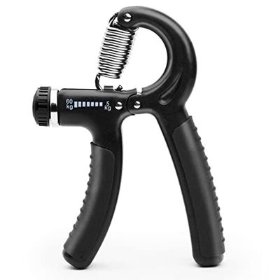 Exology Fitness 5-60 kg Grip Strengthener Exerciser - Verstelbare handgrepen versterker met roestvrijstalen veer voor sterke polsen, vingers, onderarm en handen