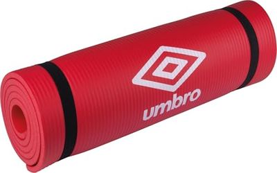 Umbro Yoga mat - 190 x 58 x 1 cm - met draagriemen - extra zacht en 1 cm dik - anti-slip fitnessmat - rood