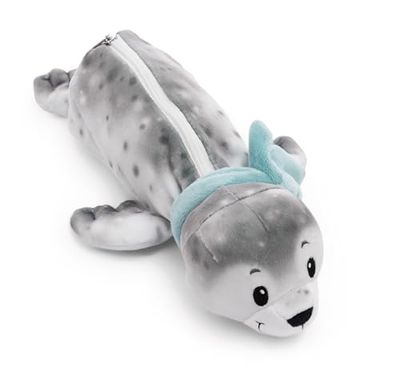 NICI foca Bente 25x8x9cm Grigio Fodero Ragazze e Donne, borsellino Scolastico, Ufficio o Cosmetici, Morbido Astuccio in Peluche, Colore, 61318