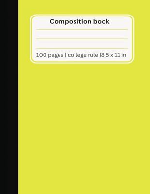 Yellow Composition Notebook: Writing material school supply