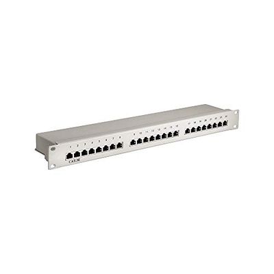 Goobay 68883 CAT 5e Panneau de Brassage 19 Pouces (48.3 cm), 24 Ports, Gris