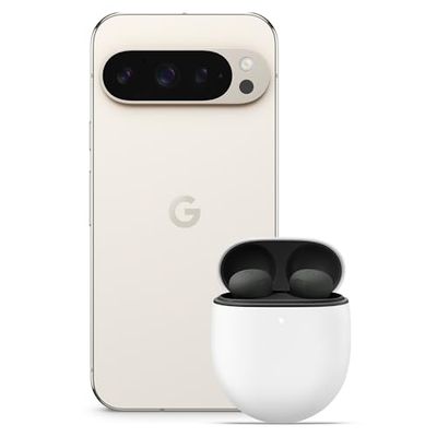 Google Pixel 9 Pro - Unlocked Android Smartphone with Gemini, Triple Rear Camera System, 24-Hour Battery, and 6.3" Super Actua Display - Porcelain, 256GB+Pixel Buds Pro 2