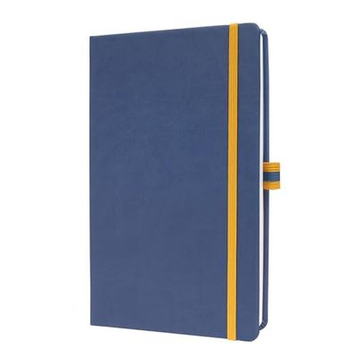 SIGEL LS104 linescape Notebook, Squared, Approx. A5, Blue, Yellow, hardcover, 176 Pages