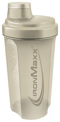 IronMaxx Shaker à protéines - Sandstone Beige 700 ml | Shaker à protéines avec bouchon vissé, passoire, échelle | anti-fuite, sans BPA, lavable