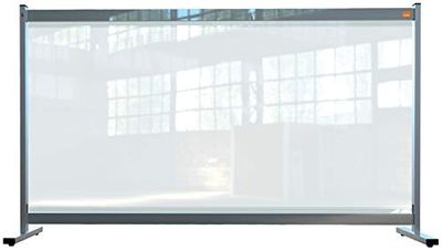 Nobo Skärmvägg, Sociala Distansskärm, 1,65 m Hög Klar PVC-Skyddande Skrivbordsdelare, Skydd och Skärm, Premium Plus, 1470 x 860 mm