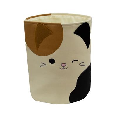 Character World Squishmallows Panier de rangement officiel | Motif chat cam, panier à linge | Organisateur pour chambre d'enfant, salle de jeux | 38 x 31 x 31 cm en toile de coton