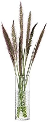 Lsa G1645-20-148 Florero de Vidrio con Textura de Mimbre, Transparente, Altura 20cm, Cristal