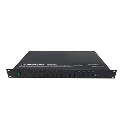 INFITRONIC - Porte USB 3.0 Hub16 USB IN19PLG002-19" con stazione di ricarica e sincronizzazione (1U Rack)