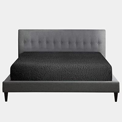 GAVENO CAVAILIA Teddy Fleece Luxuriou Super Soft Warm and Cosy Fitted Bed Sheet (Charcoal, Single Matching Fitted Sheet)