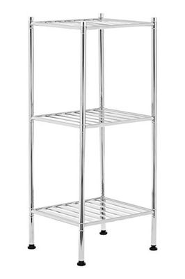 Premier 3-Tier Chrome Metal Shelf Unit - 3 Shelves, Contemporary Style, Garage Storage