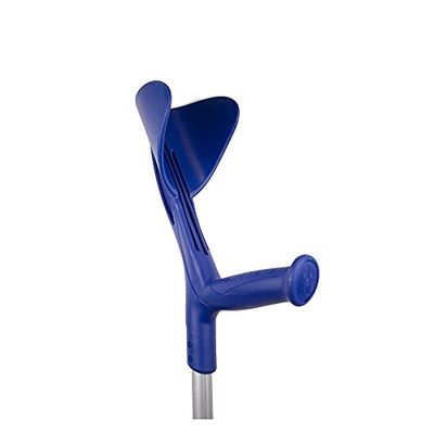 Béquille orthopédique pour la marche | Réglable en hauteur, poignée ergonomique | Aluminium | Bleu | Evolution Fun