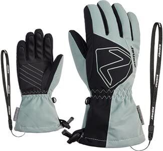 Ziener Guanti da sci Laval per bambini, impermeabili, extra caldi, lana, grigio Seal Ripstop, 3