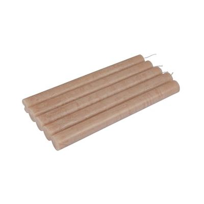 Homéa, Set de 5 Bougies Chandelier D2 x H20 cm Rustique Coloris Taupe