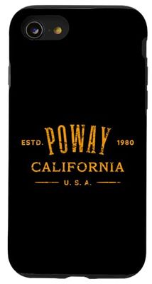 Poway California USA Design Vintage Style Poway CA Souvenir Case for iPhone SE (2020) / 7/8