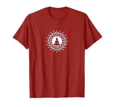 Buddha meditazione sole fiore Mandala buddismo Yoga simbolo Maglietta