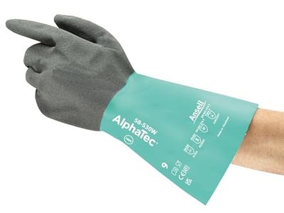 Ansell AlphaTec 58-530WVP Guanti di sicurezza da lavoro, Protezione meccanica, taglia 9 (L), Verde (1 Paio)