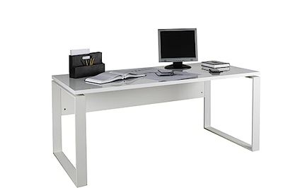 Composad | Bureau de la Ligne Disegno, Bureau PC Moderne, (LxHxP) 170 x 74,50 x 80 cm, Couleur Blanc laqué, pour Bureau, étude, fabriqué en Italie