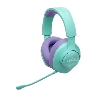 JBL Quantum 360 Draadloze Over-Ear Gaming Koptelefoon met 2.4GHz/Bluetooth Dual Draadloze Verbinding, 22U Batterijduur, Multiplatform Compatibel, Afneembare Microfoon met Dempmogelijkheid, in Cyaan