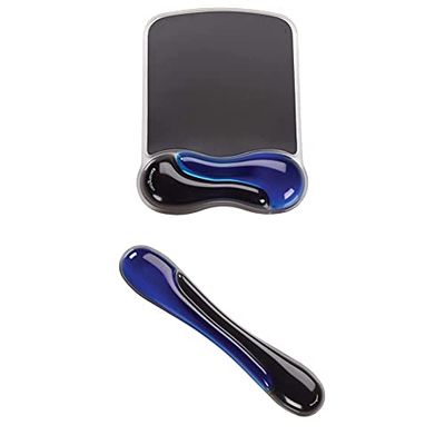 Kensington K62397AM Duo Gel - Ergonomic Keyboard Wrist Rest with Gel Wrist Support Pad - 90 x 36 x 480 mm with Mouse Mat, Bundle