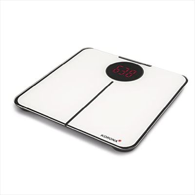 Korona 757 SABRINA Pèse-personne avec écran XXL avec éclairage rouge | Design moderne | Hauteur du cadran 34 mm | Charge maximale 180 kg Graduation 100 g | Piles incluses