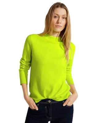 Cecil Women's B302533 Knitted Jumper, Cool Neon Yellow, L