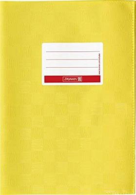 Brunnen Booklet Cover for A4 with Name tag and Structure Embossing/Bast Structure, 1 Envelope a5 Yellow
