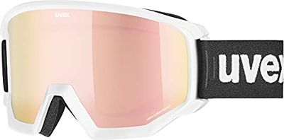 uvex athletic CV - skidglasögon för dam och herr - kontrasthöjande - imfritt synfält med förstoring - white matt/rose-orange - one size
