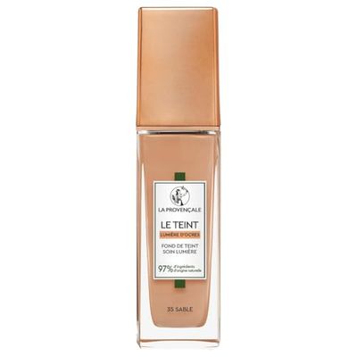 La Provençale Bio Le Fond de Teint Soin Lumière - 97% d'ingrédients d'origine naturelle - Couvrance Moyenne - Tous Types de Peaux - À l'Huile d'Olive Bio AOP Provence - Teinte : 35 Sable - 30 ml