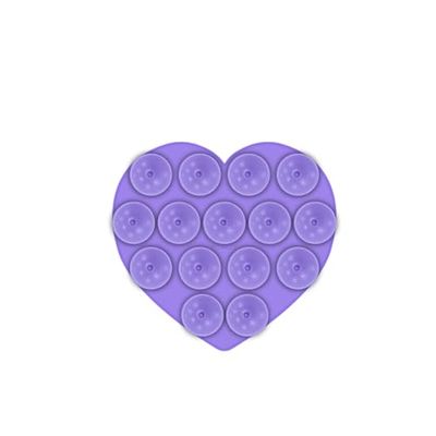 Celly, Ventosa a Forma di Cuore Per Telefono con Ventose in Silicone, Supporto Portacellulare Versatile, Colore Viola, 7,5 x 6 cm