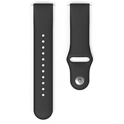 Hama Fitbit horlogebandje 22 mm (verstelbare reservearmband voor smartwatch Fitbit Versa 2, Versa, Versa Lite, Fitbit armband om te wisselen, siliconen wisselarmband, roestvrijstalen knop) zwart