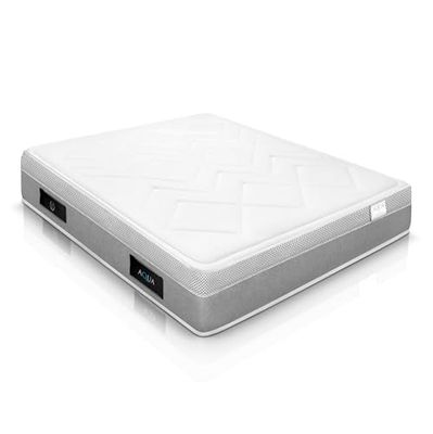 WIN REST Matelas viscoélastique Gel hautement Respirant Poséidon, Hauteur 25 cm, fermeté Moyenne, Noyau en Mousse de Haute densité, Tissu Stretch 300 g, Fibre hypoallergénique Super Soft (150 x 200