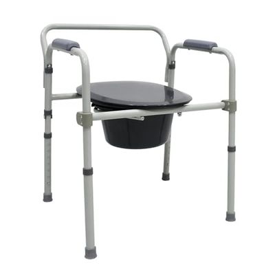 Luckfaith Bedside Commodes Chair, Bedside Commode with Toilet Surround, Adjustable Height, Portable Toilet Chair for Adults Seniors, Easy Install