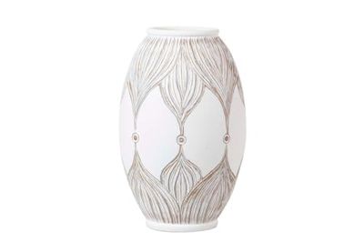 JARRON RESINA BLANCO MARRON 15x15x60 CM