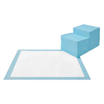 Feandrea Almohadillas de Entrenamiento, Juego de 100, Empapadores de Perros y Cachorros, Secado Rápido y antifugas, para IR al Baño, 60 x 45 cm, Azul y Blanco PTD046W01