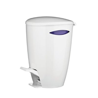 Premier Housewares 1601455 Poubelle à Pédale Polypropylène Blanc/Violet 5 L