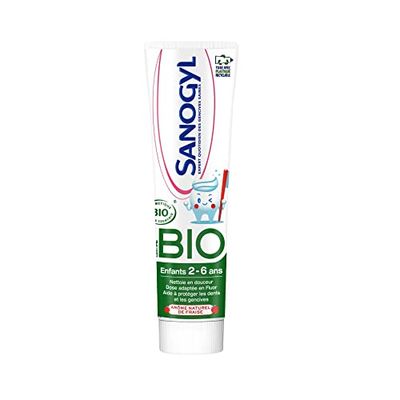 Sanogyl Pasta do zębów dla dzieci 2-6 lat truskawka organiczna 50 ml, biała, 1 sztuka (zestaw 1 szt.)