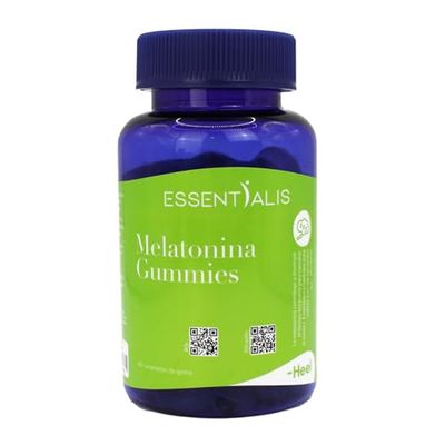 Essentialis Melatonina Gummies - Reduce el Tiempo Necesario Para Iniciar el Sueño – La Solución más Simple para Dormir de Forma Natural – Adultos y Niños - 2 meses - 60 gominolas Veganas - Sabor Mora