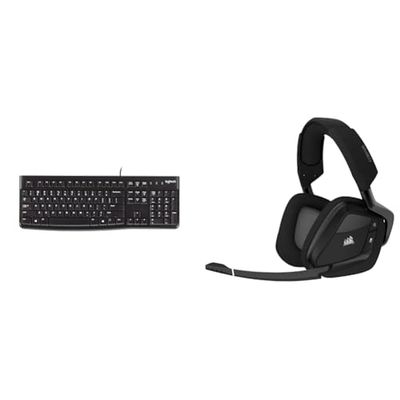 Logitech K120 Toetsenbord, voor & Corsair VOID RGB Elite Wireless (7.1