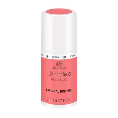 Alessandro Vernis à Ongles UV/LED Striplac Peel/Soak Coral Sunshine, Orange, 8 ml