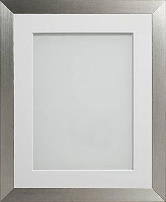 Frame Company Simpson Range Silver 10x10 inch Frame With White Mount for 5x5 inch *Choice of Sizes* Fitted with Real Glass