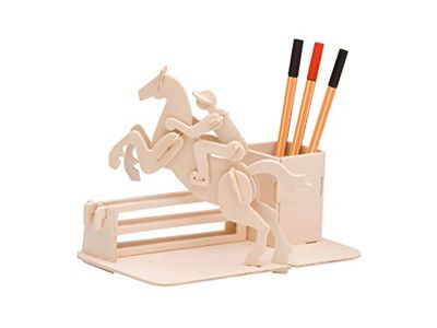 Pebaro- Kit di Costruzione in Legno 3D Puzzle Supporto da Tavolo Cavaliere, 840/1