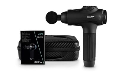 ZEEGMA CURE Massagepistool voor diepliggende spiergroepen, massageapparaat met lcd-touchscreen voor rug-, schouder- en beenmassage, 12 massagekoppen, 7 snelheden, werking 3-6 uur