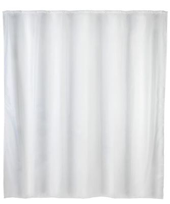 Wenko 20151100 Cortina de duche com efeito antimofo e antibacteriano, de poliéster, 180 x 200 cm, branco