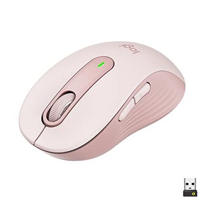 Logitech Signature M650 Mouse wireless - Per mani piccole e medie, Durata Batteria 2 anni, Clic Silenziosi, Tasti Personalizzabili, Bluetooth, per PC/Mac/Più dispositivi/Chromebook - Rosa