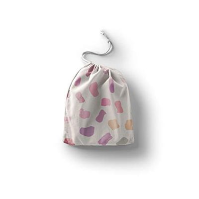 Bonamaison Impreso Algodón Bolsas con Cordón, Bolsa con Cordel para el Hogar y el Almacenamiento de Verduras, Bolso de Compras, Plegable, Ecologica, Reutilizables, Tamaño: 20x30 Cm