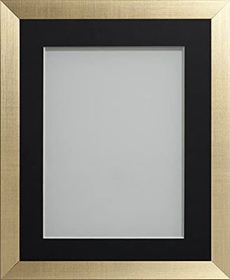 Frame Company Simpson Range Gold 16x12 inch Frame With Black Mount for 12x8 inch *Choice of Sizes* Fitted with Real Glass
