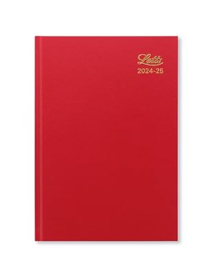 Letts of London Standard A5 academic 2024/2025 week to view diary - red